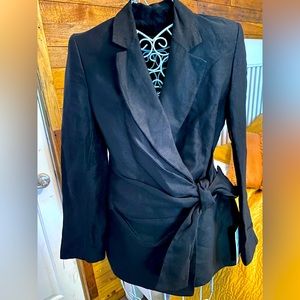 Zara Basic black linen blazer
